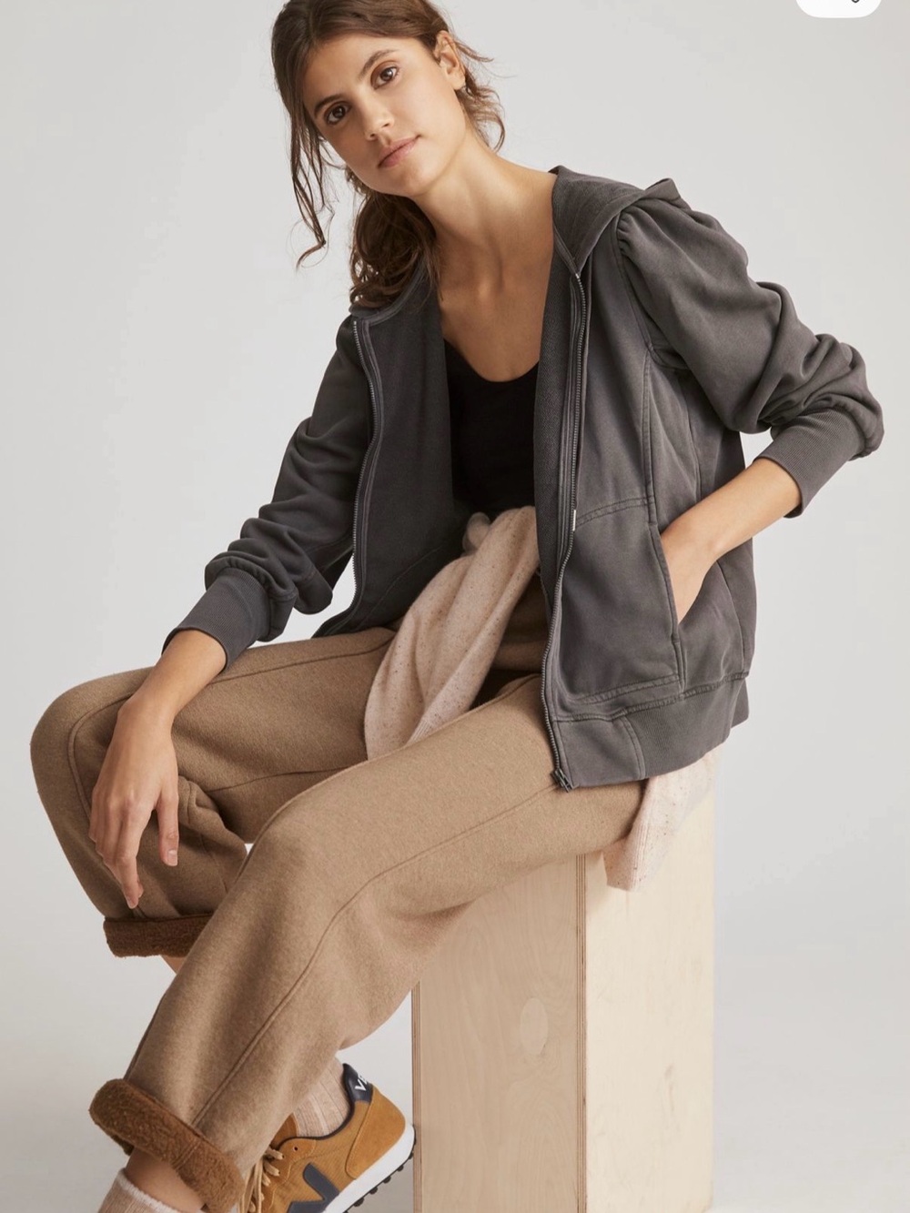 Anthro Daily Practice abstract Zip Hoodie Jacket